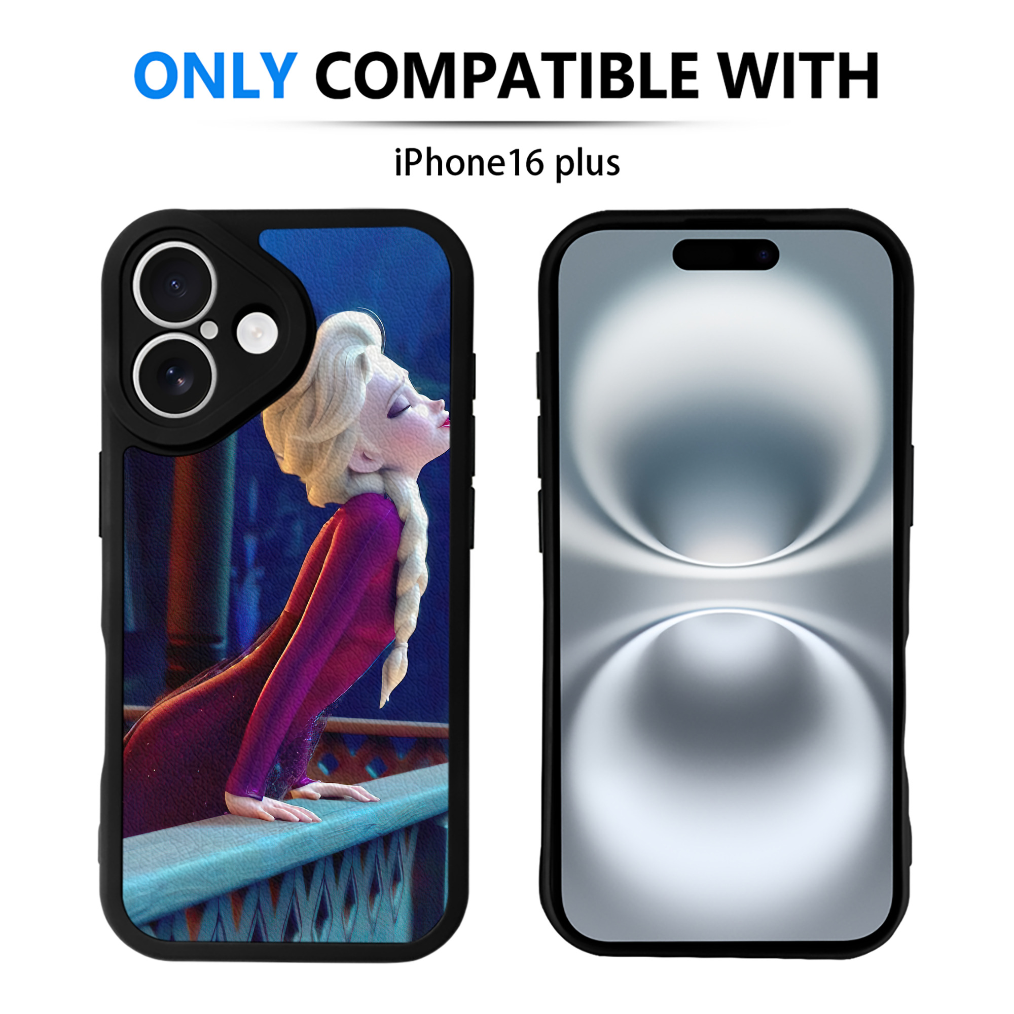 （画像用） アナと雪の女王 アンナ エルサ Frozen Anna Elsa 【iPhone 16シリーズ対応】シリコンスマホケース（レザー調） 材質：シリコン